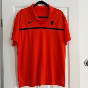 Nike Men's Syracuse Bright Orange Polo with Navy Accents - L